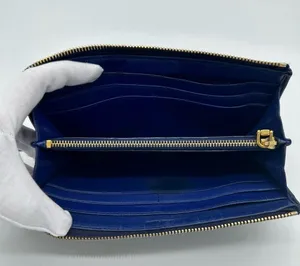 Miu Miu Navy Continental Leather Wallet thumbnail 10