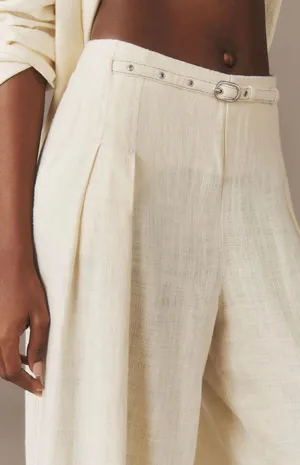 Anthropologie Linen Blend City Beach Trouser Pants, Size 6 thumbnail 4