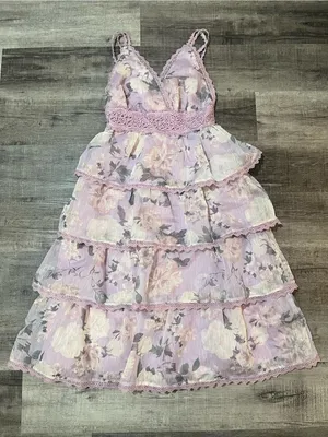 AROSE STUDIO Sylvie Midi Ruffle Tiered Dress thumbnail 4