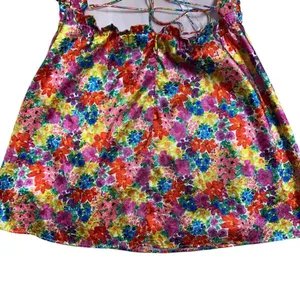 For Love & Lemons Vibrant Floral Merrill Puff Sleeve Mini Dress Womens L thumbnail 7