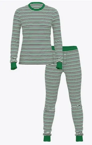 Victoria’s Secret Women’s Striped Thermal Pajama Set Size Medium NWT thumbnail 1
