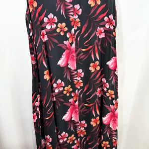 Kim Rogers Plus Size 1X Maxi Dress Black Pink‎ Tropical Coastal Beachy Fairy 484 thumbnail 6