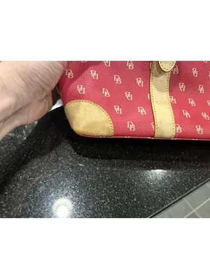 Dooney & Bourke Burning Red W/ Ivory Initials Dome Satchel thumbnail 3