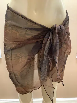 Zuliana Animal Print Sarong/Cover Up Skirt. Made in USA. New With Tags. thumbnail 1