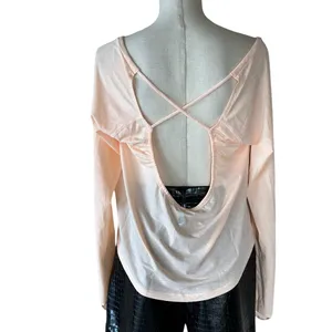 Nwt Free People Movement Open Back Long Sleeve Top Thumbhole Large thumbnail 5