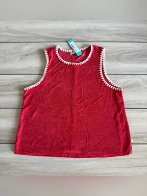 Marine Layer Towel Terry Shell Tank Red Large NWT STITCH FIX thumbnail 4