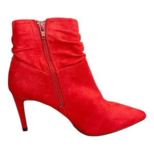 XOXO Taniah Ankle Boots Womens 7.5 Red Slouchy Stiletto Pointed‎ Toe Booties thumbnail 5