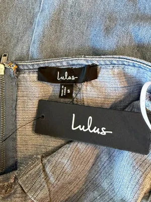 Lulus - NWT Summertime Inspiration Denim Halter Mini Dress Medium Wash Sz S thumbnail 7