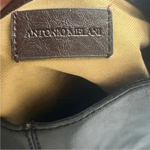 Antonio Melani Elegant Black Leather Tote Bag thumbnail 4