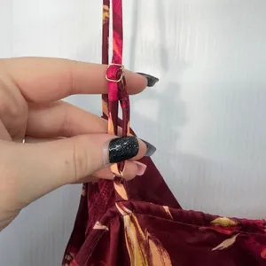 NEW Stars Above maroon floral adjustable satin v-neck lightweight pajama tank‎ L thumbnail 6