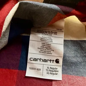 Carhartt Men’s XL Regular Plaid Short Sleeve Button Up Shirt Red Navy NWT thumbnail 5