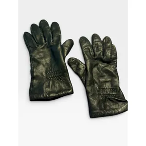 Downed womens Black Leather Gloves Soft Lined Elastic Wrist Winter Accessories S thumbnail 3