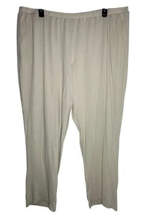 Open Edit Womens 3X Beige Organic Cotton Tencel Modal Knit‎ Lounge Pants 8771 thumbnail 1