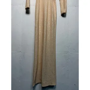 Dress the Population Lara Sequin Cutout Maxi Dress Womens XS Tan Cream thumbnail 3