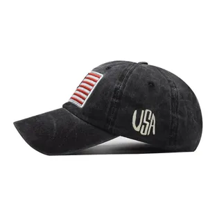 Black American Flag USA Baseball Cap - Tactical Army Cotton Casual Hat thumbnail 4