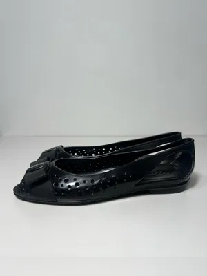 Salvatore Ferragamo Nilly Nara Vara Bow Perforated Peep Toe Jelly Flat Slides thumbnail 9