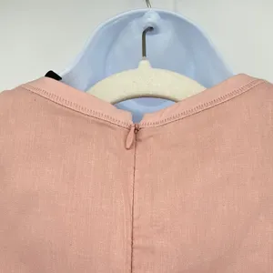 Theory‎ Modern Tea Dress Ballet Pink Organic Crunch Wash Linen Blend Size 8 thumbnail 5