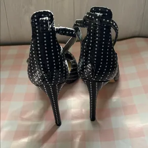 Giani Bernini  Black  polka withCrisscross Studded Heels thumbnail 6
