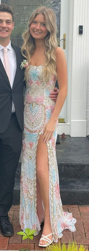 Rachel Allen White Prom Dress thumbnail 1