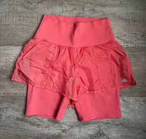 Alo Spandex Doubled Lined Shorts in Coral Color Sz XS thumbnail 1