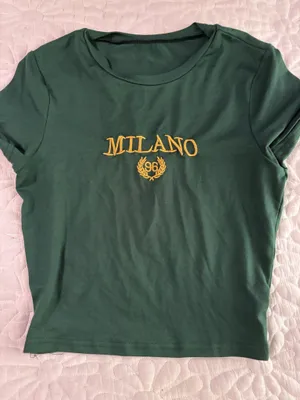 Milano cropped t shirt green thumbnail 1