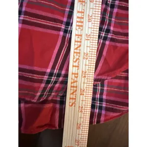 Victoria's Secret Plaid PJ Pajama Set Size XLarge Red Pink Drawstring Button up thumbnail 6