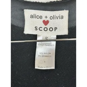 Alice + Olivia Scoop Mini Dress Womens S Black Sequin Sleeveless Party Night Out thumbnail 3