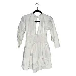Free People Mini Dress Women XS White Good Smocked Open Back Cotton thumbnail 2