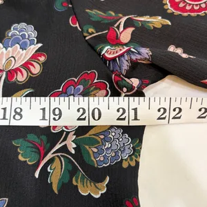 Ann Taylor long sleeve black with floral design blouse thumbnail 4