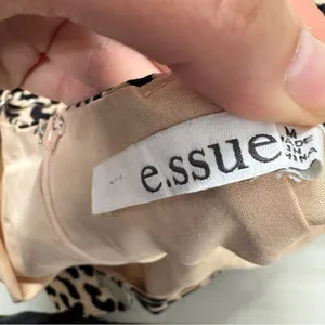 Essue Tan Animal Print Midi Dress Womens M Summer Strappy Casual Belted Classic thumbnail 10