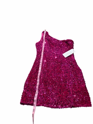 AMERICAN THREADS pink sequin one shoulder dress nwt thumbnail 2