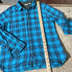 LL Bean Plaid Button Down Shirt Womens S Blue Gorpcore Hiking 501378 thumbnail 2