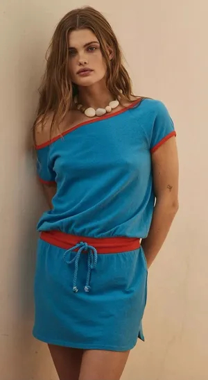 Free People Retro 70s Beachy My Favorite Mini Dress XL NWT Baywatch Combo thumbnail 1