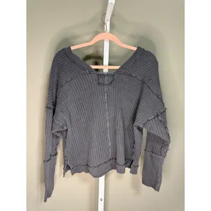 We‎ The Free Thermal Long Sleeve Soft Grunge Indie Boho Top Gray M Slouchy thumbnail 5