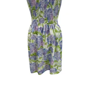 Hill House Home Lilou Nap Dress Hydrangea Floral Smocked Mini Purple White XS thumbnail 6