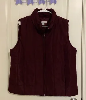 New York‎ & Company women’s deep purple light padding puffer zip vest pockets XL thumbnail 1
