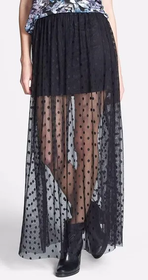 ASTR The Label Polka Dot Maxi Skirt thumbnail 1