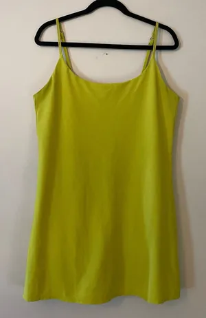 Abercrombie & Fitch Green Chartreuse Strappy Athletic Tank Dress Shorts Large thumbnail 1