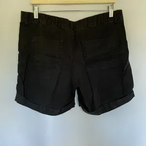 Faded Glory linen and cotton black shorts drawstring pockets‎ casual summer thumbnail 6