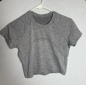 Lululemon Swiftly Tech Cropped Short sleeve Shirt Grey Size 8 thumbnail 1