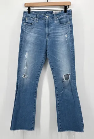 AG Adriano‎ Goldschmied The Jodi Crop Jeans 28 High Rise Slim Flare Distressed thumbnail 1