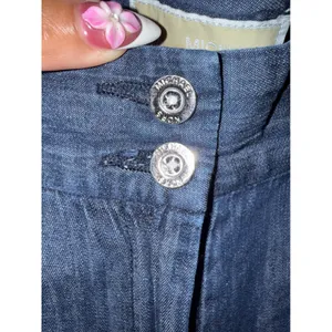 Michael Kors Women Indigo Blue Wide Leg Chambray Denim Trousers Pants Size 10 thumbnail 3