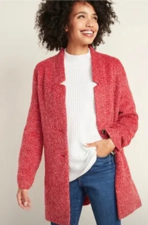 Old Navy Cozy Coatigan Womens Small NWT Relaxed Texture Cardi Coat Wool Blend thumbnail 1