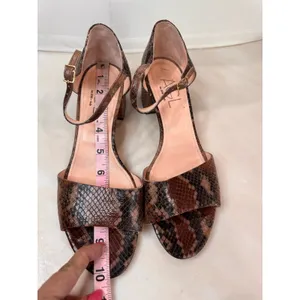 AGL Snake Embossed Brown Strappy Block Heel Sandals EU 39.5 thumbnail 6