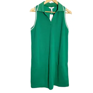 Spanx Field Green Airpique Sleeveless Athleisure Tennis Polo Mini Dress Small thumbnail 4