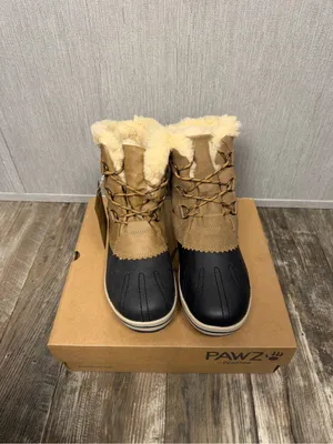 PAWZ Women’s Brown and Black Winter Duck Boots - Waterproof Lace-Up Size 9 thumbnail 3