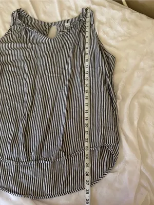 Coastal grandma flowy nautical stripe tank / Old Navy Black XL thumbnail 7