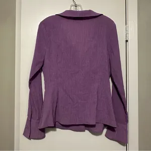 ASOS DESIGN crinkle textured ruched front shirt purple size 12 thumbnail 3