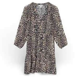 The Drop @Caralynmirand Leopard Print Tiered‎ V Neck Dress L thumbnail 3