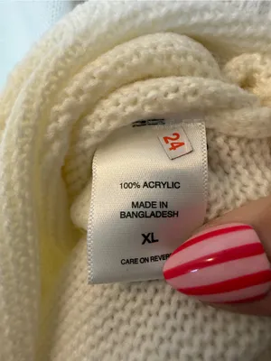 New York & Company Cream V-Neck Cable-Sleeve Sweater Dress thumbnail 4